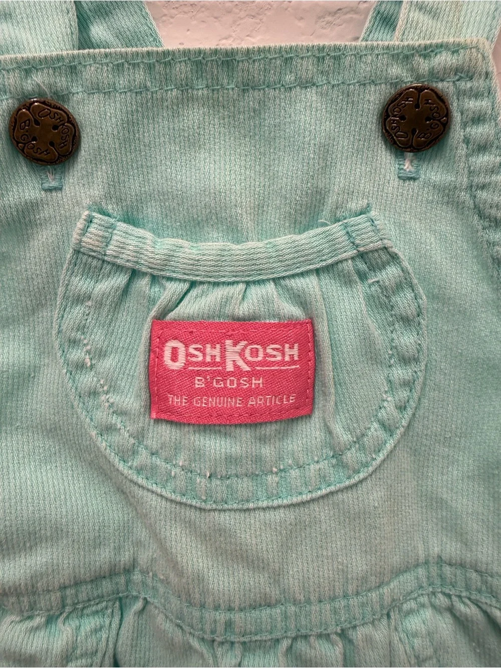 1980s Vintage OshKosh B'gosh Mint Green Toddler Overalls - Rare Find